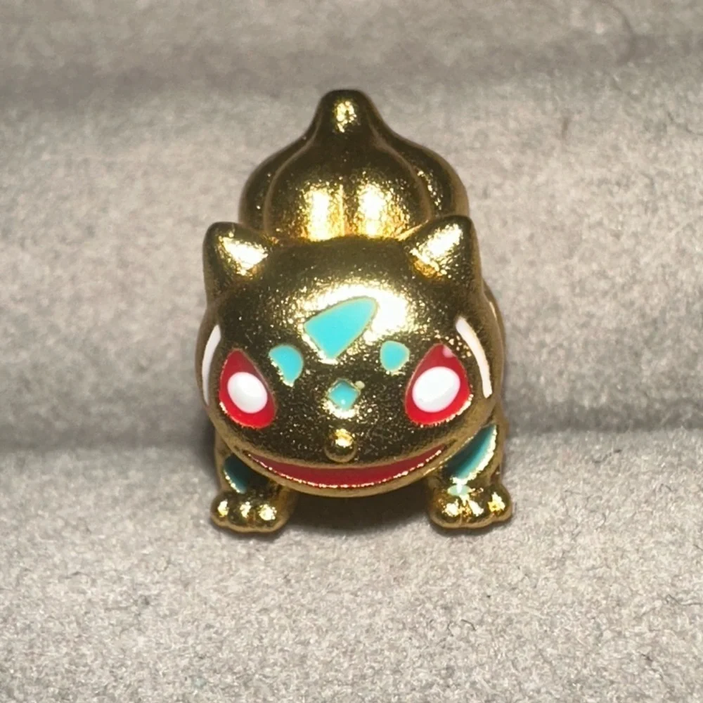 24K Gold Filled Pokemon Bulbasaur Charm Bead Pendant Anime Kawaii Pocket Monster